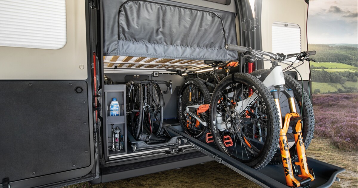 Motorhome with bike storage sale